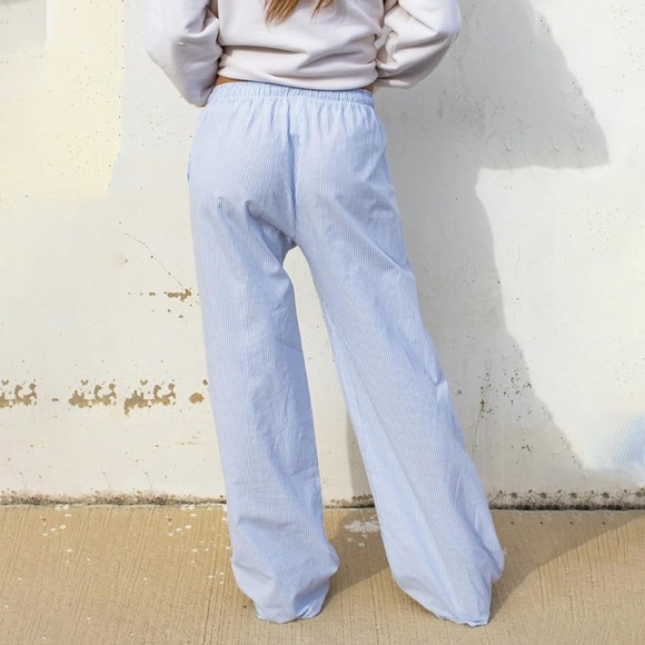 Blue stripped linen pants - Picture 2 of 2